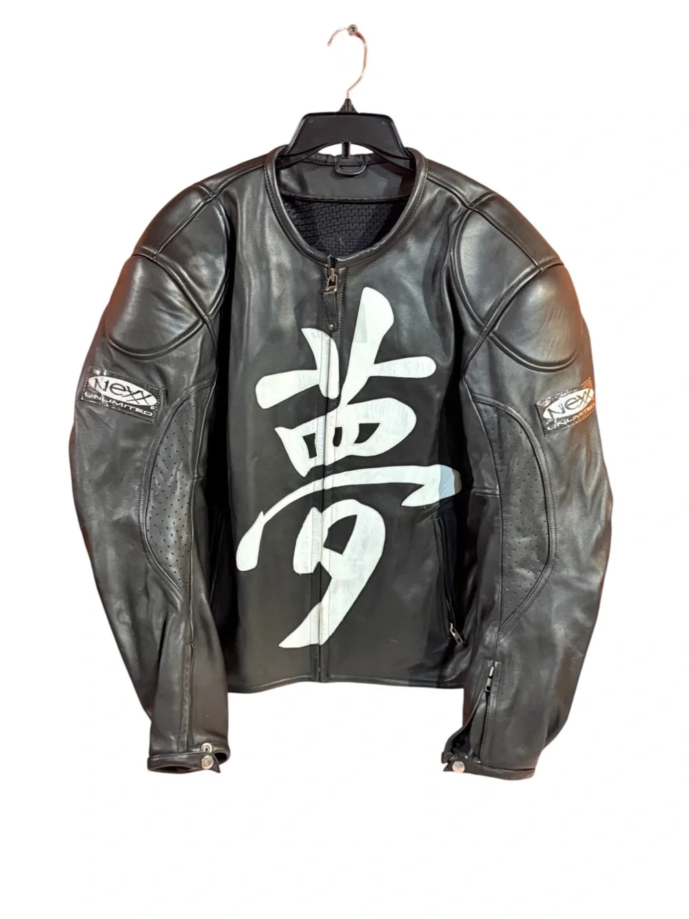 Nexx Black Leather Performance Jacket with White Graphic